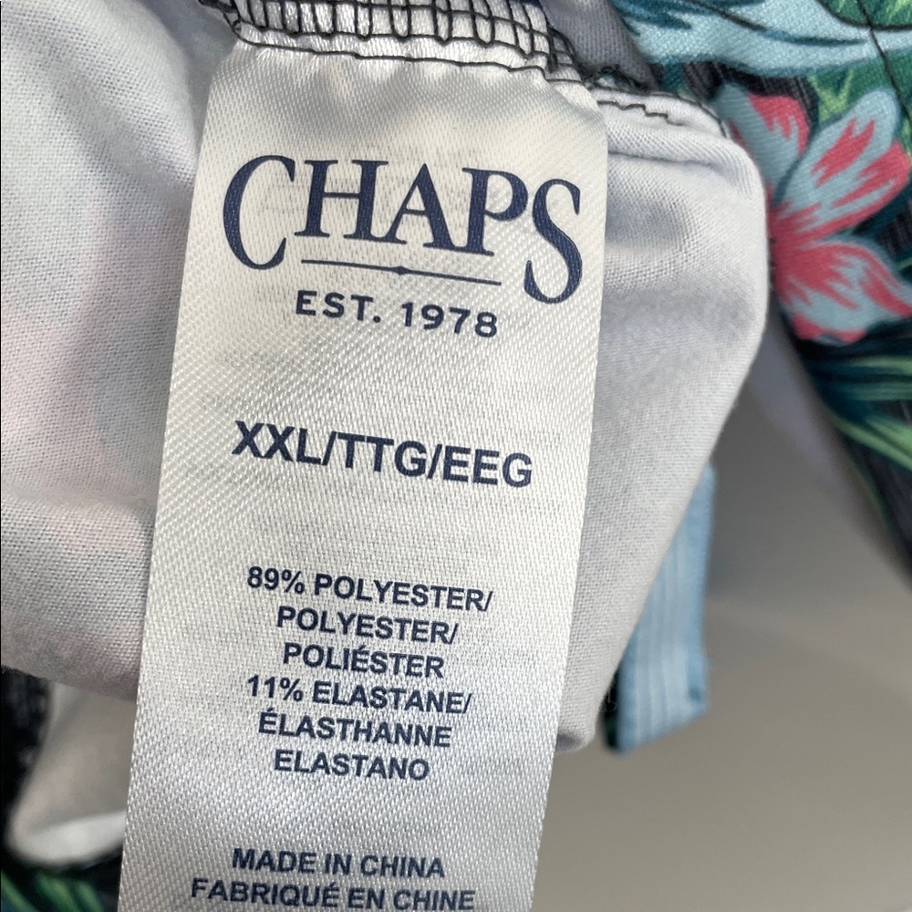 Chaps Everyday Performance Polo Resort Beach Floral Print Men's 2XL T Shirt - Picture 8 of 9
